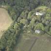 General oblique aerial view of Fountainhall Country House with adjacent dovecot, looking to the WNW.