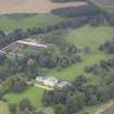 General oblique aerial view of Preston Hall with adjacent walled garden, looking to the NNW.