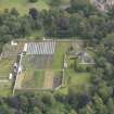 Oblique aerial view of Oxenfoord Castle walled garden, looking to the E.