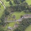 General oblique aerial view of Dalkeith House Conservatory with adajacent stables, looking to the SE.