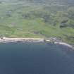 Oblique aerial view of Machrihanish Golf Course and Machrihanish village, looking SSE.