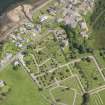 Oblique aerial view of Kilkerran Cemetery and St Ciarans Old Parish Church, looking E.