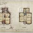 Ground and first floor plans.
Titled:  'Villa At Gullane Set B. No 1'.
Insc:  'Dunn + Findlay architects. 35 Frederick Street Edinburgh June 1897'.