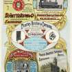 Advertisement for D Patterson & Co printing and ink works, Edinburgh; Andrew Barclay Sons & Co Ltd Locomotive works, Kilmarnock; Chalres Ritchie & Co, Edinburgh; John More & Sons quarry masters, Airdrie; and the North British Station Hotel, Edinburgh.