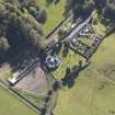 Oblique aerial view of Dalserf Parish Church, taken from the NNW.