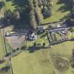 Oblique aerial view of Dalserf Parish Church, taken from the NW.