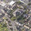 Oblique aerial view of Larbert East Church, taken from the SE.