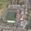 Oblique aerial view of Stenhousemiur FC Football Park, taken from the W.