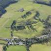 Oblique aerial view of Lumphanan Golf Course, taken from the NNE.