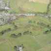 Oblique aerial view of Lumphanan Golf Course, taken from the SSE.