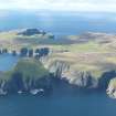 General oblique aerial view of The Ruff, Fair Isle, looking W.