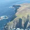 General oblique aerial view of Skroo, Fair Isle, looking SE.