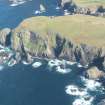 General oblique aerial view of Malcolms Head, Fair Isle, looking NE.