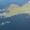 General oblique aerial view of Skadan Lighthouse, Fair Isle, looking N.