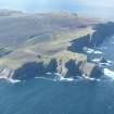 General oblique aerial view of Skroo Lighthouse, Fair Isle, looking SW.