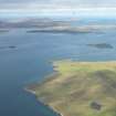 General oblique aerial view of Brough Lodge, Fetlar, looking NE.