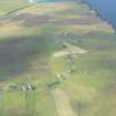 General oblique aerial view of Muness Castle, Unst, looking N.