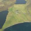 General oblique aerial view of Belmont House, Unst, looking NNE.