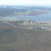 General oblique aerial view of Sullom Voe Oil Terminal, looking SW.