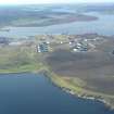 General oblique aerial view of Sullom Voe Oil Terminal, looking SSW.