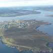 General oblique aerial view of Sullom Voe Oil Terminal, looking S.