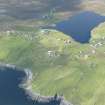 General oblique aerial view of Isbister, Whalsay, looking W.