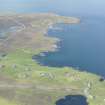 General oblique aerial view of Skaw, Whalsay, looking W.