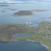 General oblique aerial view of Symbister, looking NNW.