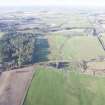 Oblique aerial view of the archaeological evaluation trenches in advance of the A75 Dunragit Bypass construction.