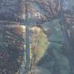 Oblique aerial view of Rough Castle Roman Fort and the Antonine Wall, looking ENE.