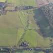 Oblique aerial view of the archaeological evaluation trenches in advance of the A75 Dunragit Bypass construction.