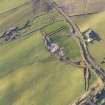 Oblique aerial view of the archaeological evaluation trenches in advance of the A75 Dunragit Bypass construction.