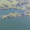 General oblique aerial view of Isle of Whithorn, looking W.