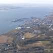 General oblique aerial view of the Firth of Forth with HM Dockyard Rosyth to the right, looking SW.