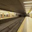 Interior view looking along platform and tracks of Govan Cross Subway Station, 771-5 Govan Road, Glasgow.