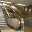 View looking up escalators and stairs linking concourse and platform levels of Shields Road subway station