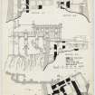 Drawing showing sections of David's Tower and Palace, Edinburgh Castle.