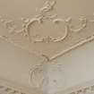 First floor. Drawing room. Detail of ceiling cornice and coving.