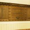 Interior. Detail of wooden WW1 memorial panel