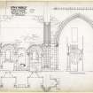 Plan of transverse section through North transept and tower looking East, St Mary's Abbey, Iona.









































