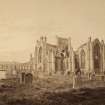 General view from south east, Melrose Abbey.