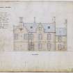 Drawing showing north elevation of Industrial School, Ramsay Lane, Edinburgh, annotated with contract Edinburgh 21 January 1847.
Title: 'No7 Industrial School.'
Insc: ' D.R. 24 Northumberland Street  Edinburgh 10th December 1846.'