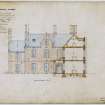 Drawing showing section and elevation for Industrial School, Ramsay Lane, Edinburgh, annotated with contract Edinburgh 21 January 1847.
Title: 'No9 Industrial School.'
Insc: ' D.R. 24 Northumberland Street  Edinburgh 10th December 1846.'