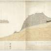 Drawing showing rampart section, Burghead.