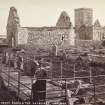Titled 'Reilig Oran, St Oran's Chapel & the Cathedral, Iona',  from the SW, photographer not identified but may be J. V.  Mounted.