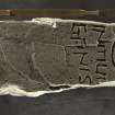 Inscribed cross slab (H.S. no. KMD001) flash with scale