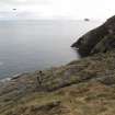 General shot of the landing area on the island of Dun, Seilg Geodha.