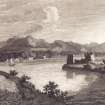 Engraving showing view of Urquhart Castle
Titled: 'View of CASTLE URQHUART, in the Shire of Inverness, in SCOTLAND.'