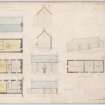 Plans, elevations and sections of gardeners house