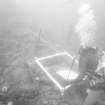Keith Muckelroy surveying the sea-bed in the vicinity of the large anchor, almost certainly belonging to El Gran Grifón and found some 60m to seaward of the main site in a depth of 23m (1977).